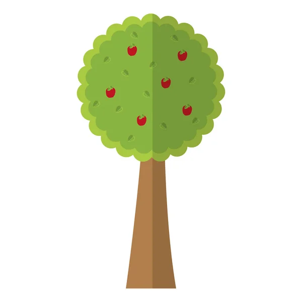 Naturaleza Árbol Diseño Con Manzanas Frutas Vector Ilustración — Vector de stock