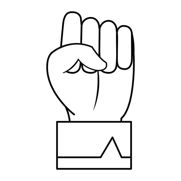 Line Affärsman Hand Fist Hans Fingers Gest Vektorillustration — Stock vektor