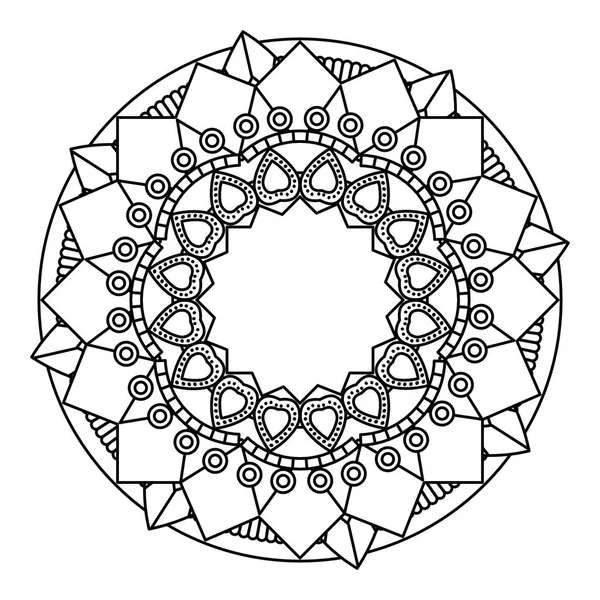 Rad Abstrakta Mandala Indiska Prydnad Dekoration Vektorillustration — Stock vektor