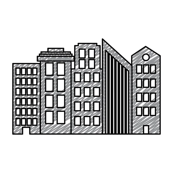 Icono Edificios Urbanos Ilustración Vectorial — Archivo Imágenes Vectoriales