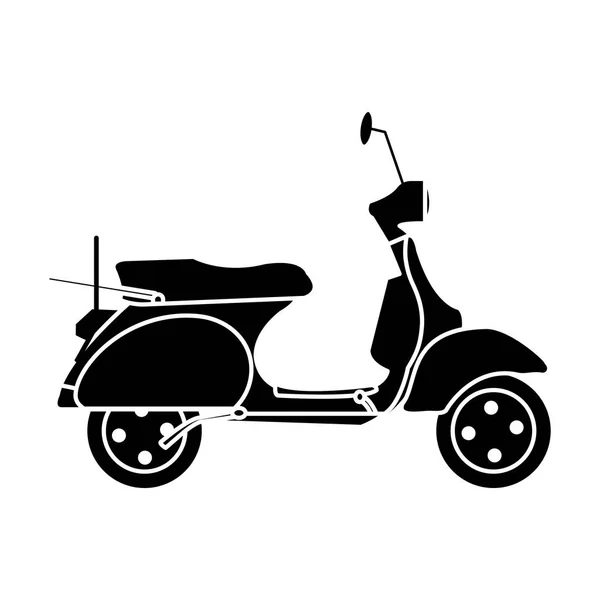 Motocicleta Con Espejo Ruedas Ilustración Vectorial — Vector de stock