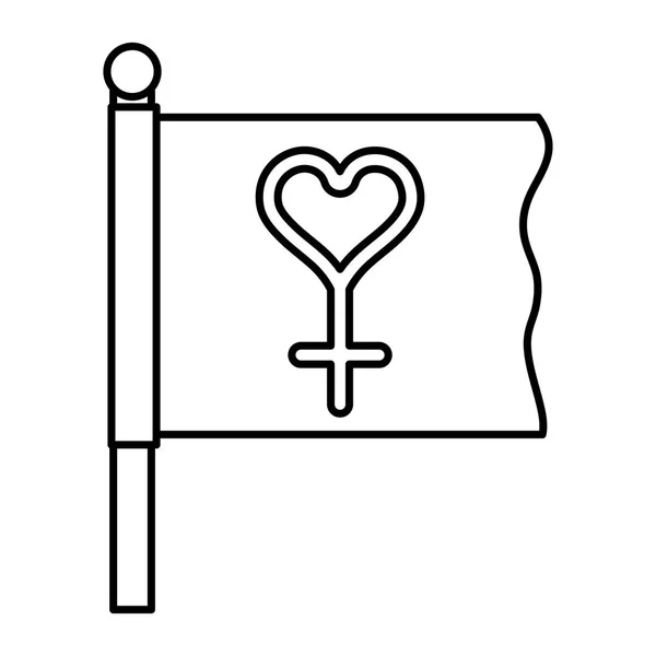 Bandera Línea Con Las Mujeres Signo Vacaciones Decoración Vector Ilustración — Vector de stock