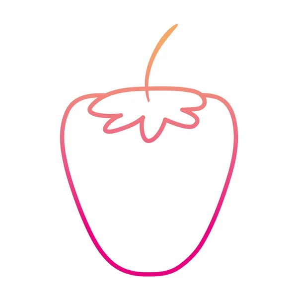Ligne Dégradée Sain Fraise Fruit Bio Nutrition Vecteur Illustration — Image vectorielle