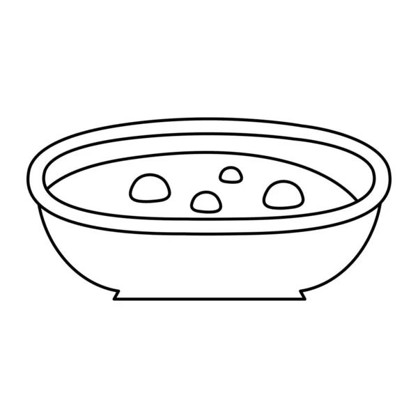Línea Tradicional Sopa Saludable Comida Japonesa Vector Ilustración — Vector de stock