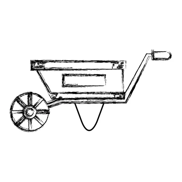 Grunge Handcart Transporte Serviço Objeto Design Vetor Ilustração — Vetor de Stock