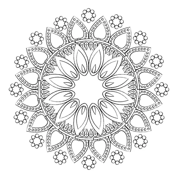 Adorno Grunge Mandala Decoración India Estilo Vector Ilustración — Vector de stock