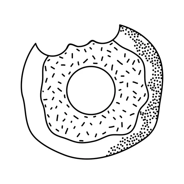 Ligne Savoureux Beignet Boulangerie Sucrée Illustration Vectorielle Alimentaire — Image vectorielle