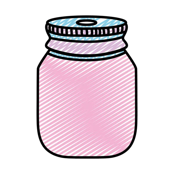 Doodle Bottiglia Vetro Trasparente Oggetto Design Vettoriale Illustrazione — Vettoriale Stock