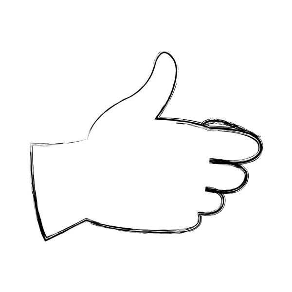 Grunge Good Job Gesture Hand Sign Vector Illustration — Stock Vector