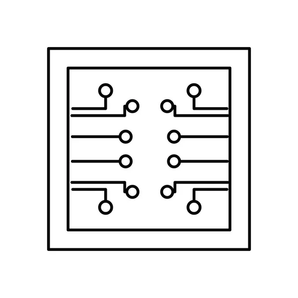 Illustration Vectorielle Réseau Circuits Trame Ligne Technologie Artificielle — Image vectorielle