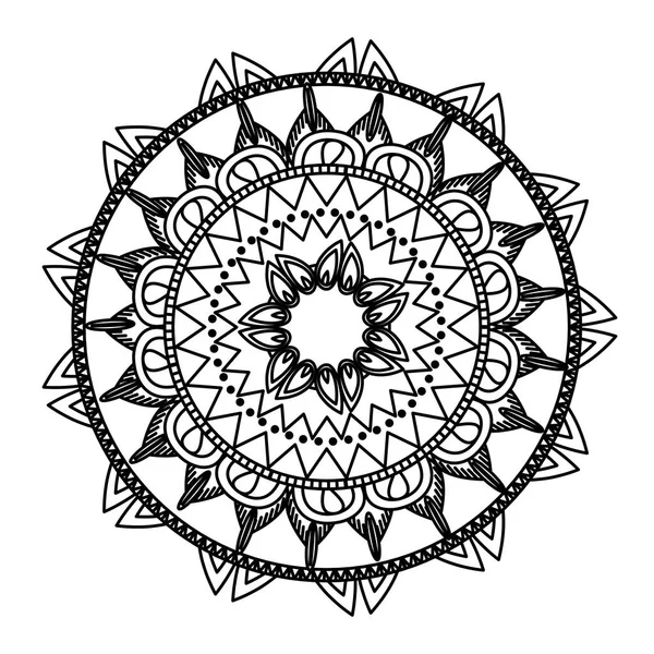 Rad Indiska Mandala Dekoration Ornament Stil Vektorillustration — Stock vektor