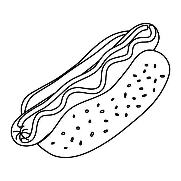 Hot Dog Black White Food Isolated Illustration Vector ストックベクター C Aluna11