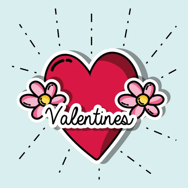 San Valentino Simbolo Amore Patch Icona Vettoriale Illustrazione — Vettoriale Stock