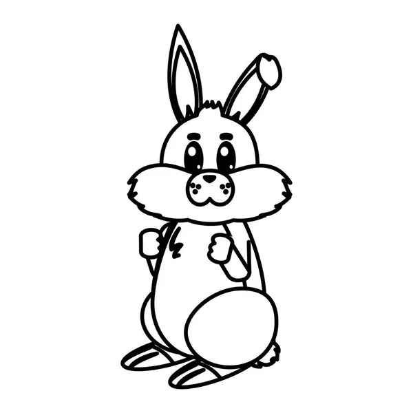 Line Cute Nature Rabbit Animal Design Vector Illustration — Stock Vector