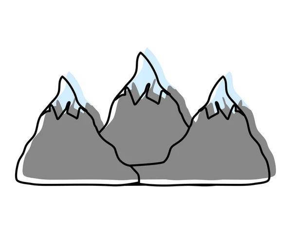 Przeniósł Się Kolor Naturalny Snowy Góry Ilustracji Wektorowych Pogoda Zima — Wektor stockowy