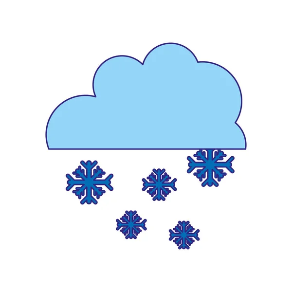 duo color cloud with snowing cold nature weather vector illustration