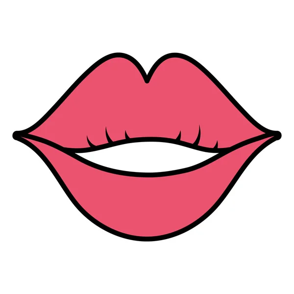 Color Woman Smile Beauty Lips Style Vector Illustration — Stock Vector