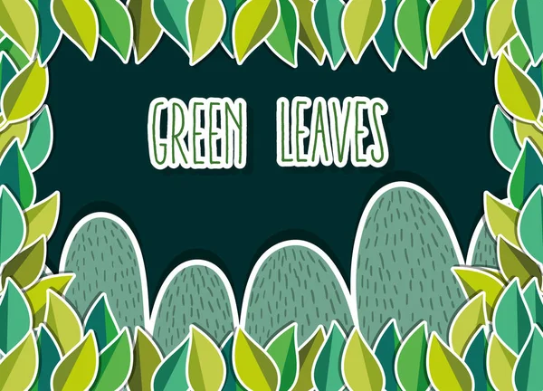 Hojas Verdes Ecología Dibujos Animados Vector Ilustración Diseño Gráfico — Vector de stock