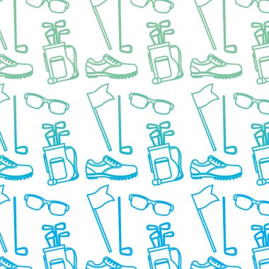 bozulmuş satır profesyonel golf spor şeyler arka plan vektör çizim