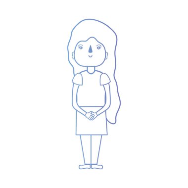 satır kadın saç şekli ve kıyafet vektör çizim ile