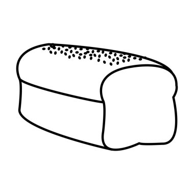 satır lezzetli tam tahıl ekmeği yiyecek vektör çizim