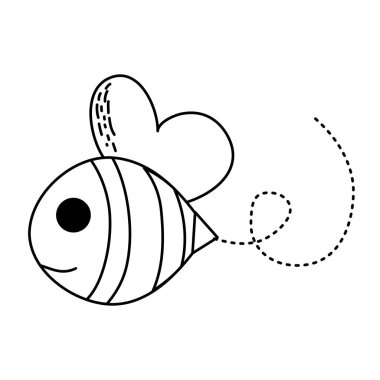 uçan vektör çizim satırı arı sevimli böcek hayvan