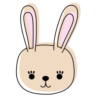 taşınan renkli tavşan baş sevimli vahşi hayvan vektör çizim