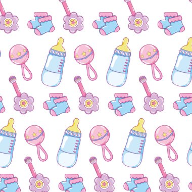 oyun çorap ve besleme şişe arka plan vektör çizim ile sallandı