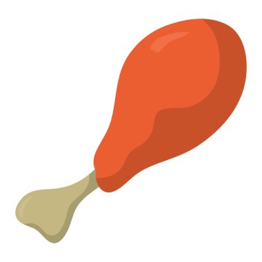 Kızartma tavuk uyluk yemek beslenme vektör çizim