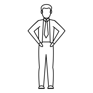 satır işadamı uyacak şekilde şirket ofisi başarı vektör çizim ile