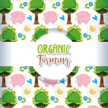 Arka plan çizgi film vektör çizim grafik tasarım ile tarım organik