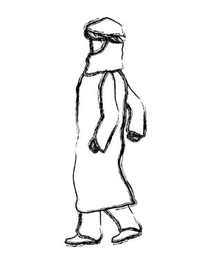 Grunge Arapça adam elbise ve pantolon tasarım vektör çizim ile