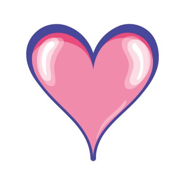 tutku ve aşk vektör çizim sevimli kalp sembolü