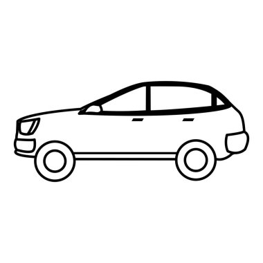satır araba ulaşım kapı ve pencere stil vektör çizim ile
