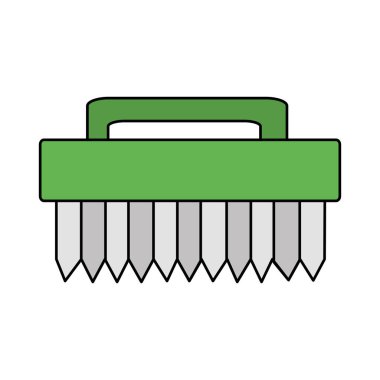 renk Çamaşırhane fırça nesne ev işi vektör çizim yıkamak için