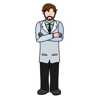 Doktor ile yüzü olmayan adam ve tasarlamak vektör ayı