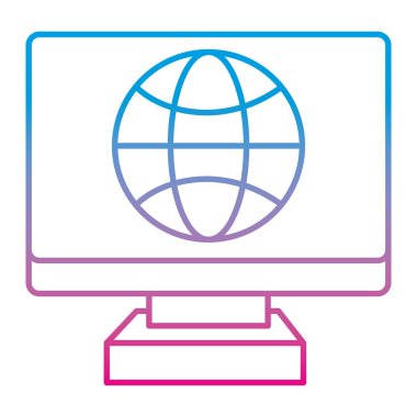 Line elektronik ekran bilgisayar genel bağlantı vektör çizim ile bozulmuş