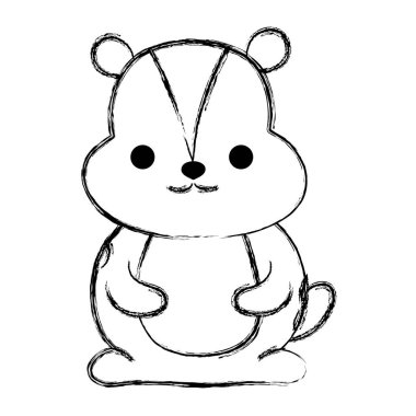 Grunge kunduz vahşi sevimli hayvan karakter vektör çizim