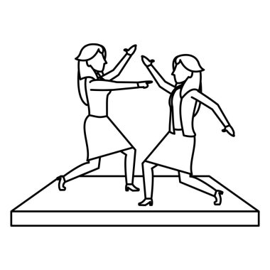 strateji vektör çizim için dans hattı zarif profesyonel iş kadınları