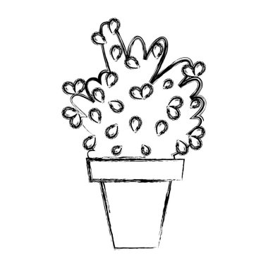 ekoloji saksı vektör çizim içinde grunge doğal bitki yaprakları