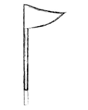 Golf vektör çizim oynamak için grunge bayrak delik işaretini