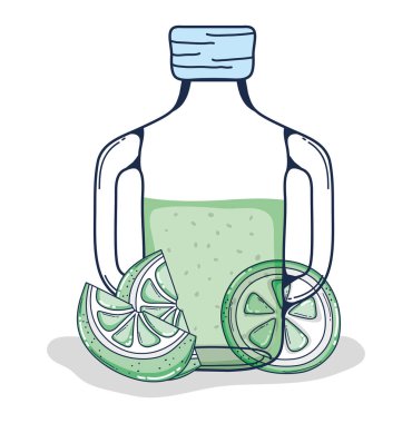 Limonata mason kavanoza karikatür vektör çizim grafik tasarım