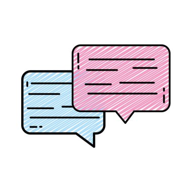 sohbet kabarcıklar notlar metin iletisi vektör çizim doodle