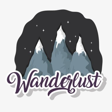 Yolculuk tutkusu buz dağları gece ladscape vektör çizim