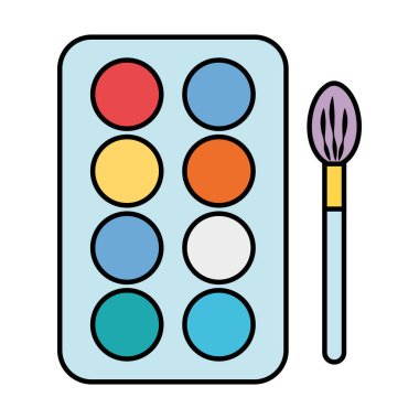 renk sanatsal suluboya ve Boya Fırçası aracını vektör çizim çizim