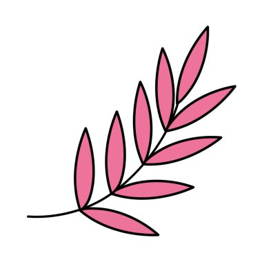 çizgi rengini egzotik ağaç tropikal ile şube vektör çizim yaprak