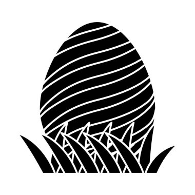 siluet yumurta Paskalya spiraller rakamlar dekorasyon vektör çizim ile