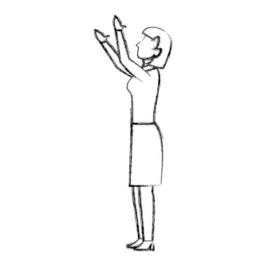 Grunge executive zarif işkadını profesyonel başarı vektör çizim