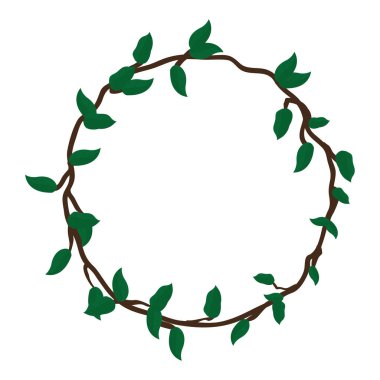 Daire rustik dal doğa ile vektör çizim bırakır