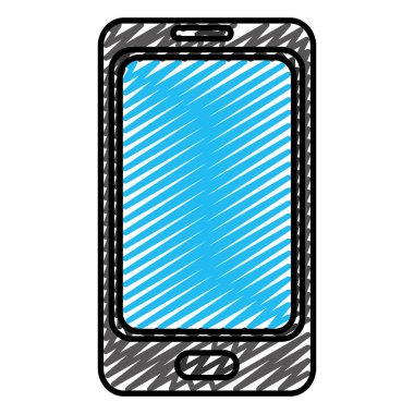 elektronik ekran smartphone teknoloji iletişim vektör çizim doodle